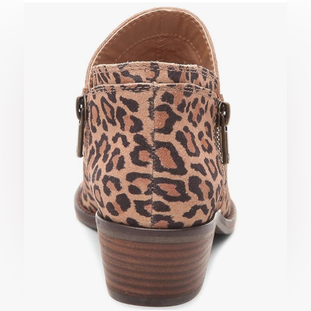 BRAND NEW: Lucky Brand Tan Leopard Ankle Booties - Picture 2 of 5